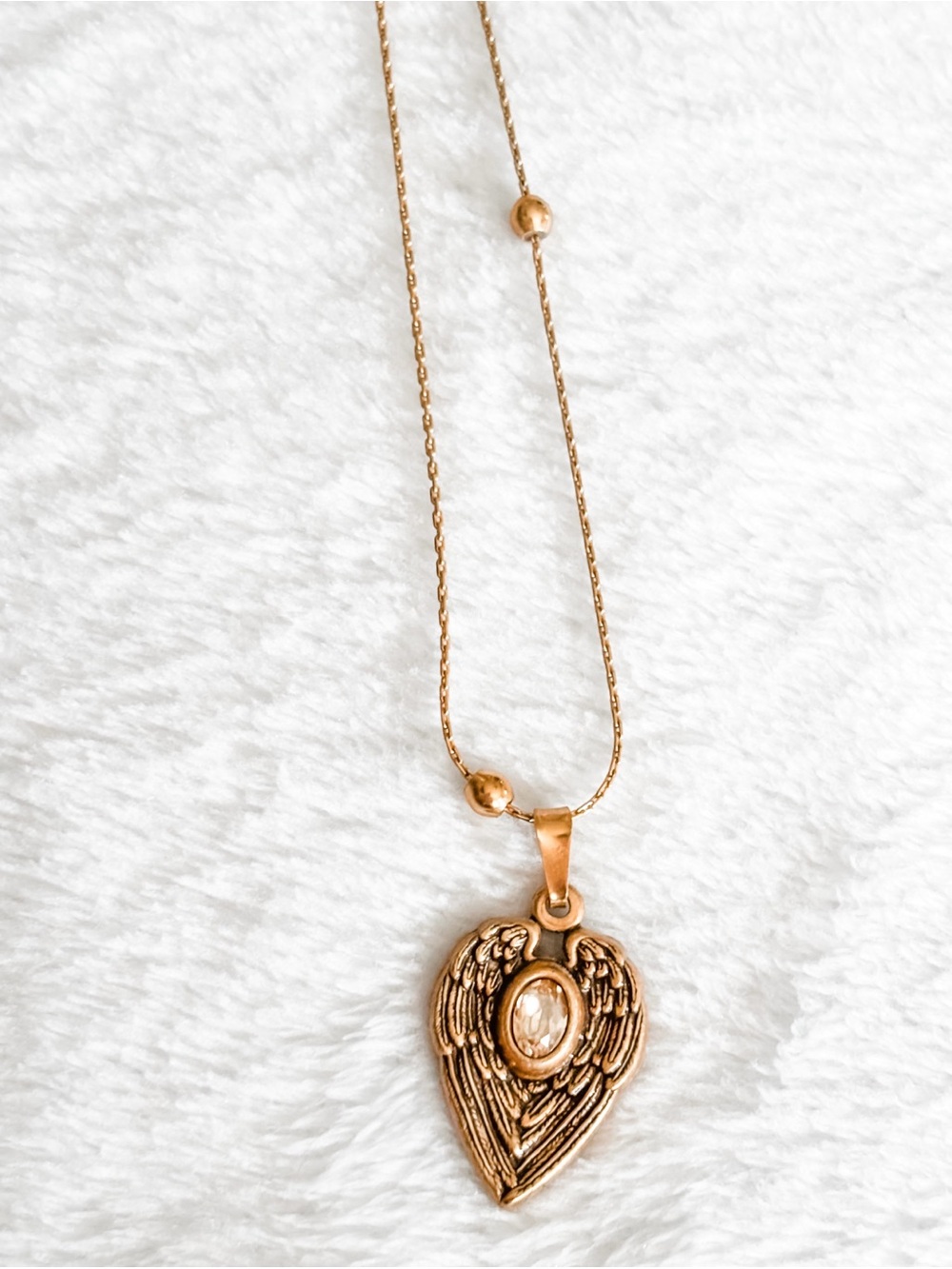 Alex and Ani Guardian Angel Adjustable Pendant Necklace - Gold w/ Crystal Accent